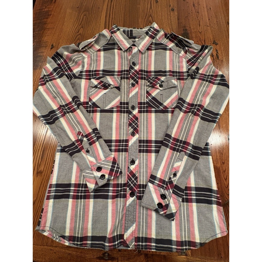 Kane & Unke Long Sleeve Plaid  Men XL Button Up Cowboy Country Grunge Untucked